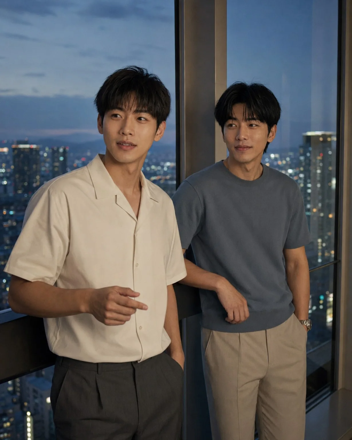 Kang Minjae and Lee Joon-Seok during the H:FRAME Japan Diary.