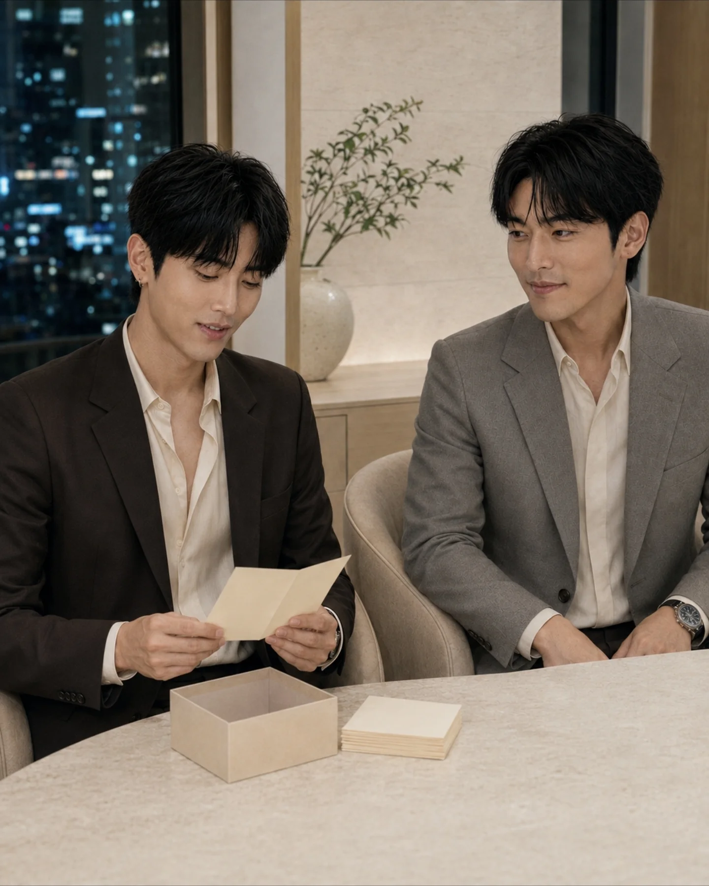 Lee Joon-Seok holding a letter during a quieter birthday moment.