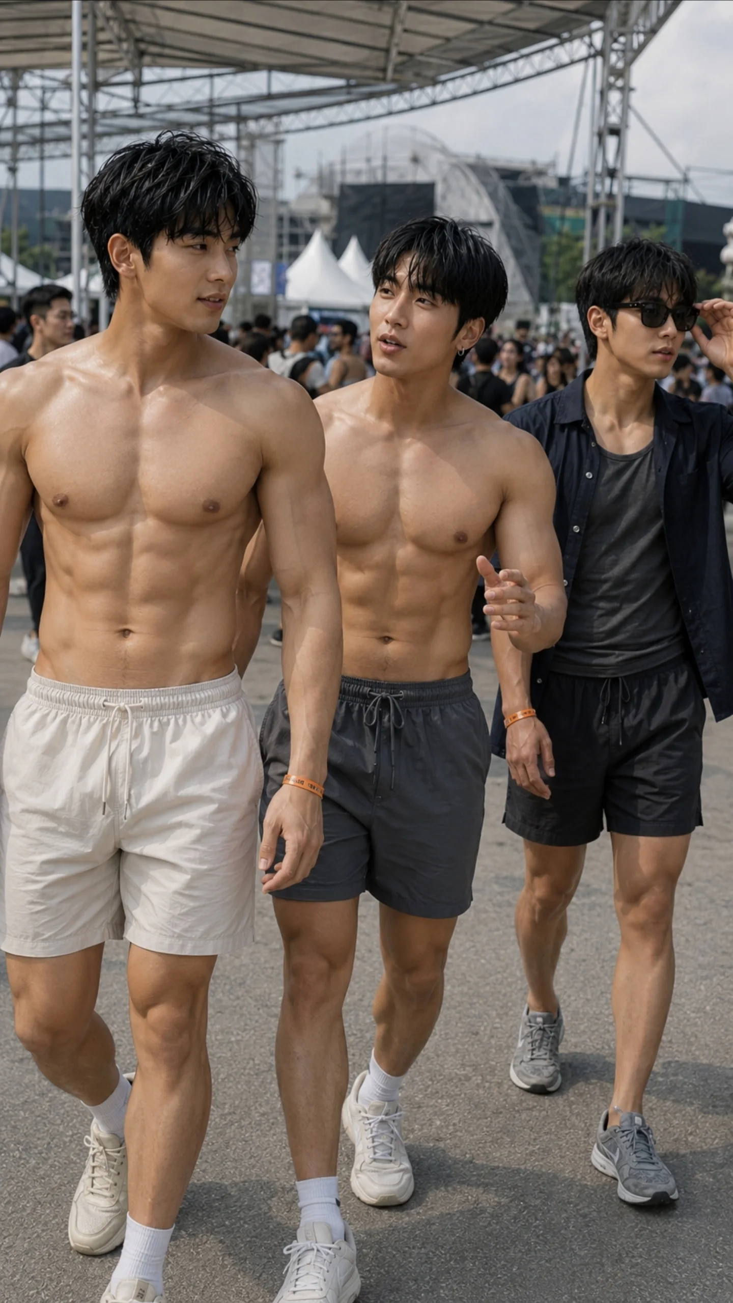 Kang Minjae, Lee Joon-Seok and Park Tae-Jin together at Waterbomb Seoul 2026.