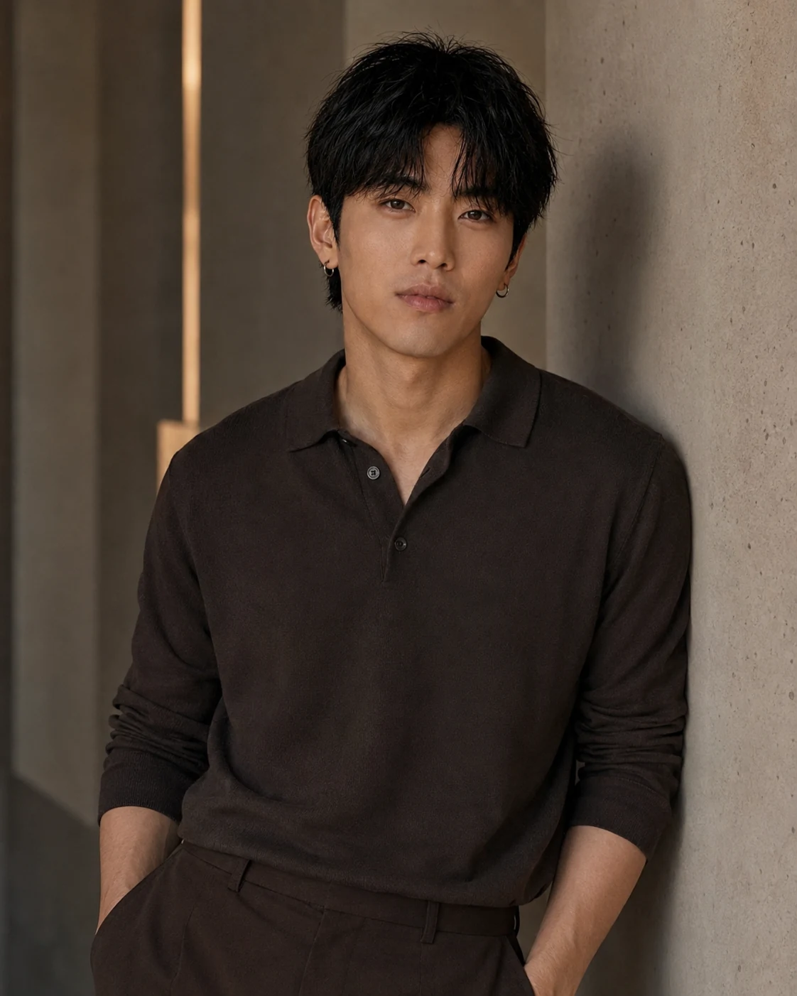 Lee Joon-Seok in a darker warm-neutral character portrait.
